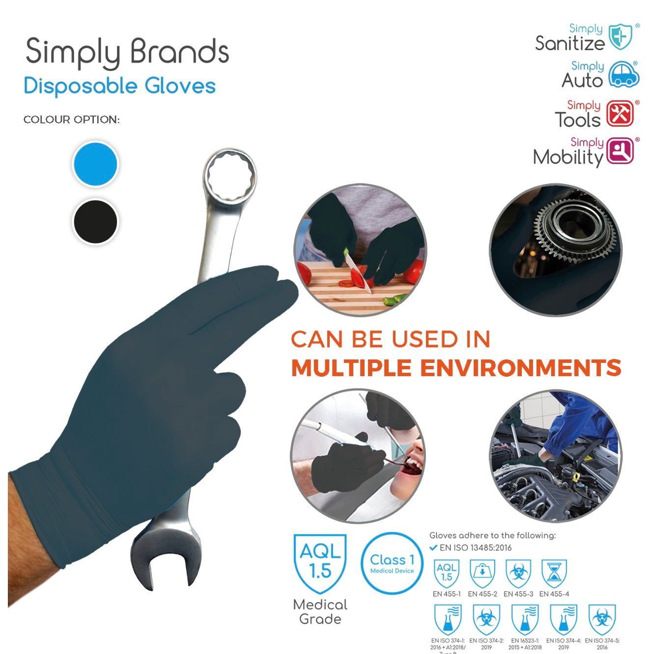 100PK STANDARD NITRILE GLOVES (BLACK)