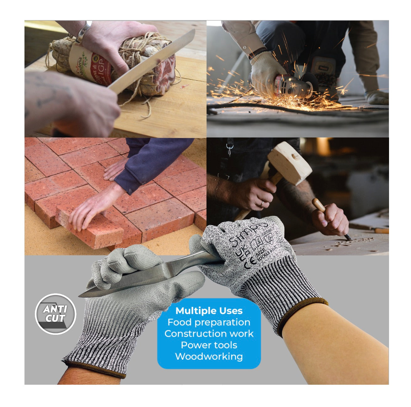 SIMPLY TOOLS 13G HPPE ANTI CUT GLOVES