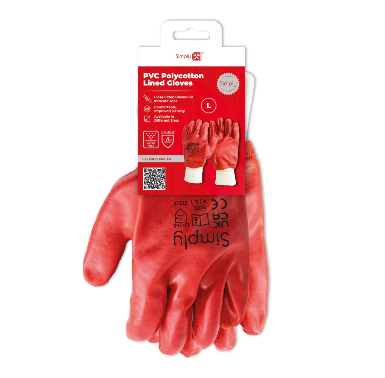 SIMPLY TOOLS PVC GLOVES POLYESTER LINING