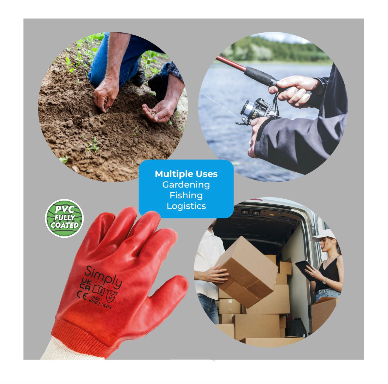 SIMPLY TOOLS PVC GLOVES POLYESTER LINING