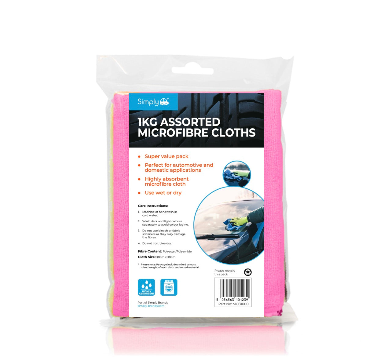 SIMPLY AUTO 1KG Microfibre Rags
