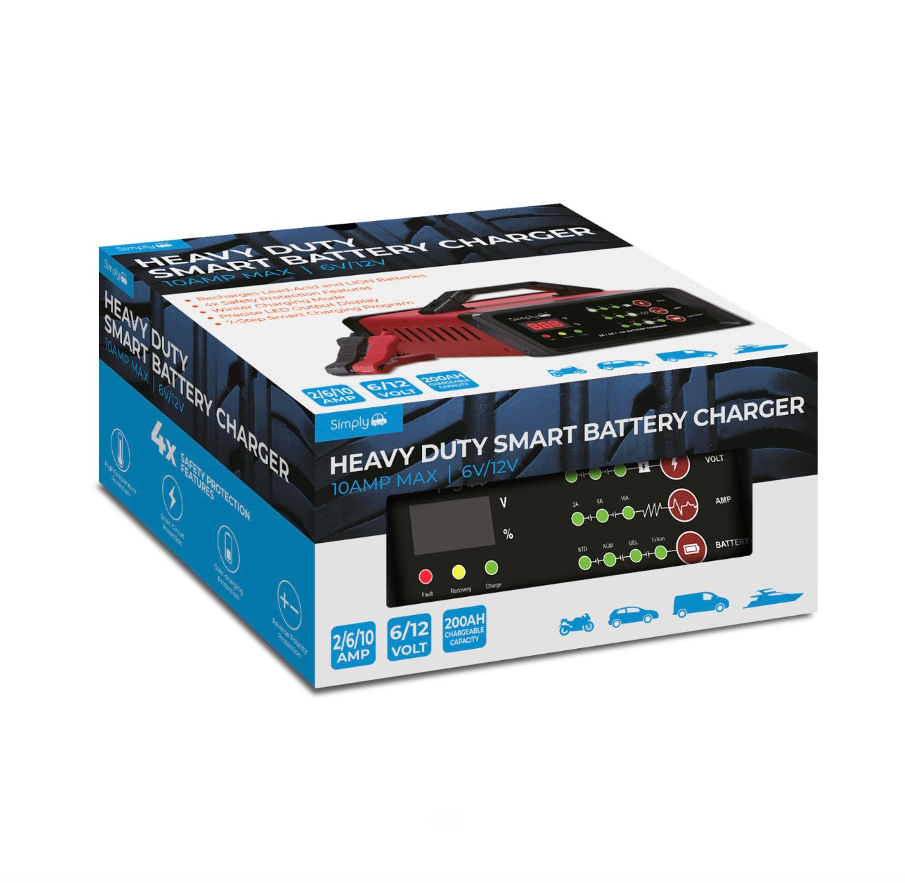 PREMIUM METAL CASED VEHICLE BATTERY CHARGER