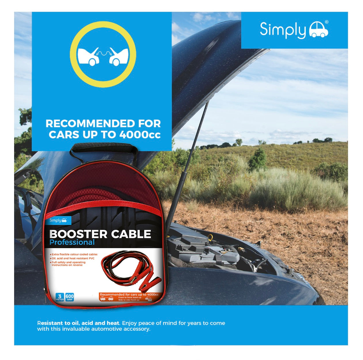 600AMP 3MTR PROFESSIONAL JUMP LEADS