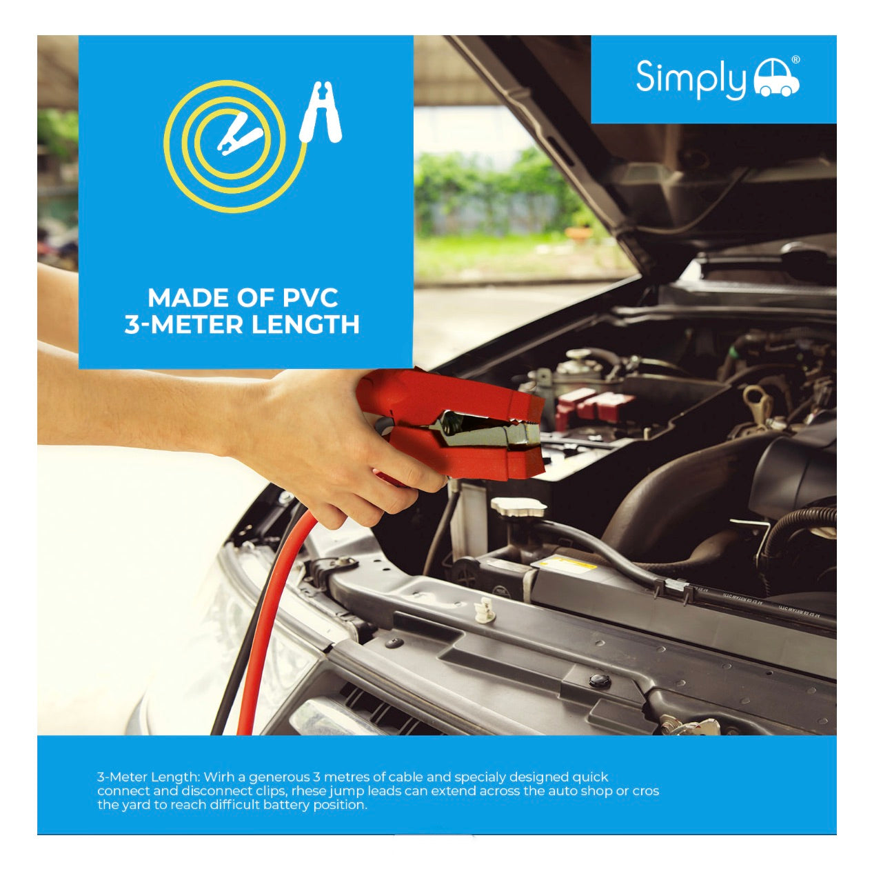 600AMP 3MTR PROFESSIONAL JUMP LEADS