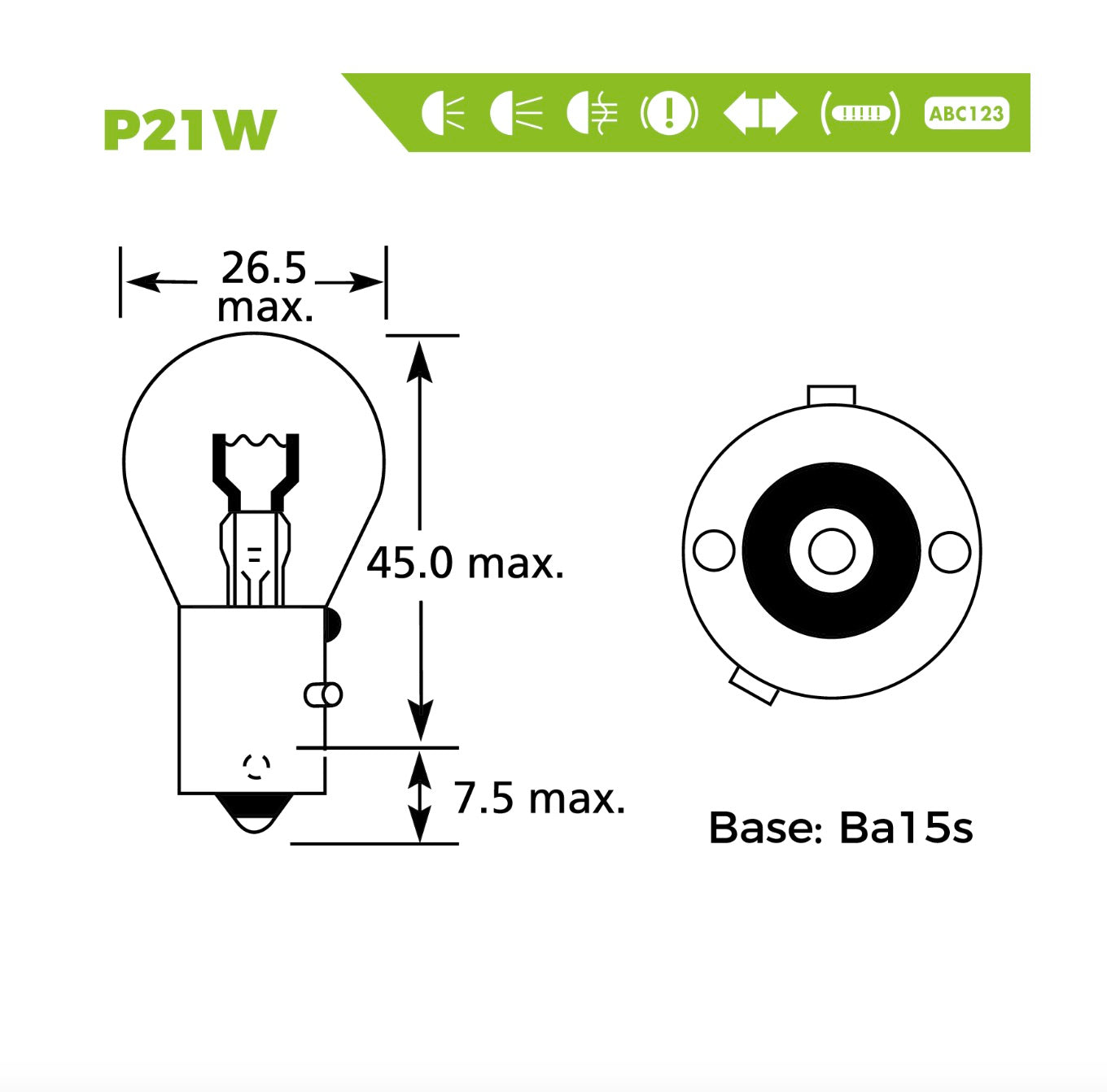 24V 21W P21W (10 PACK) HEAVY DUTY