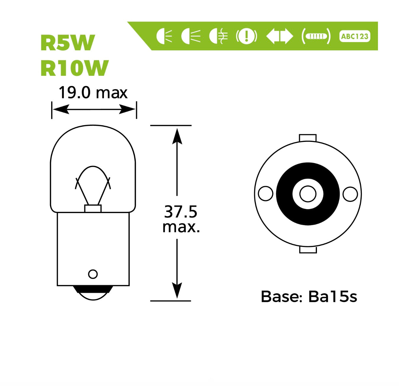24V 5W R5W (10 PACK) HEAVY DUTY