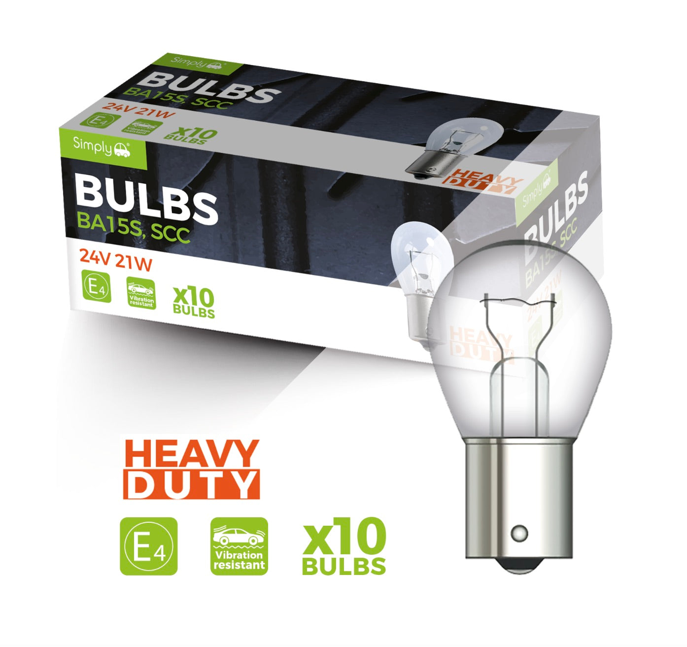 24V 21W P21W (10 PACK) HEAVY DUTY