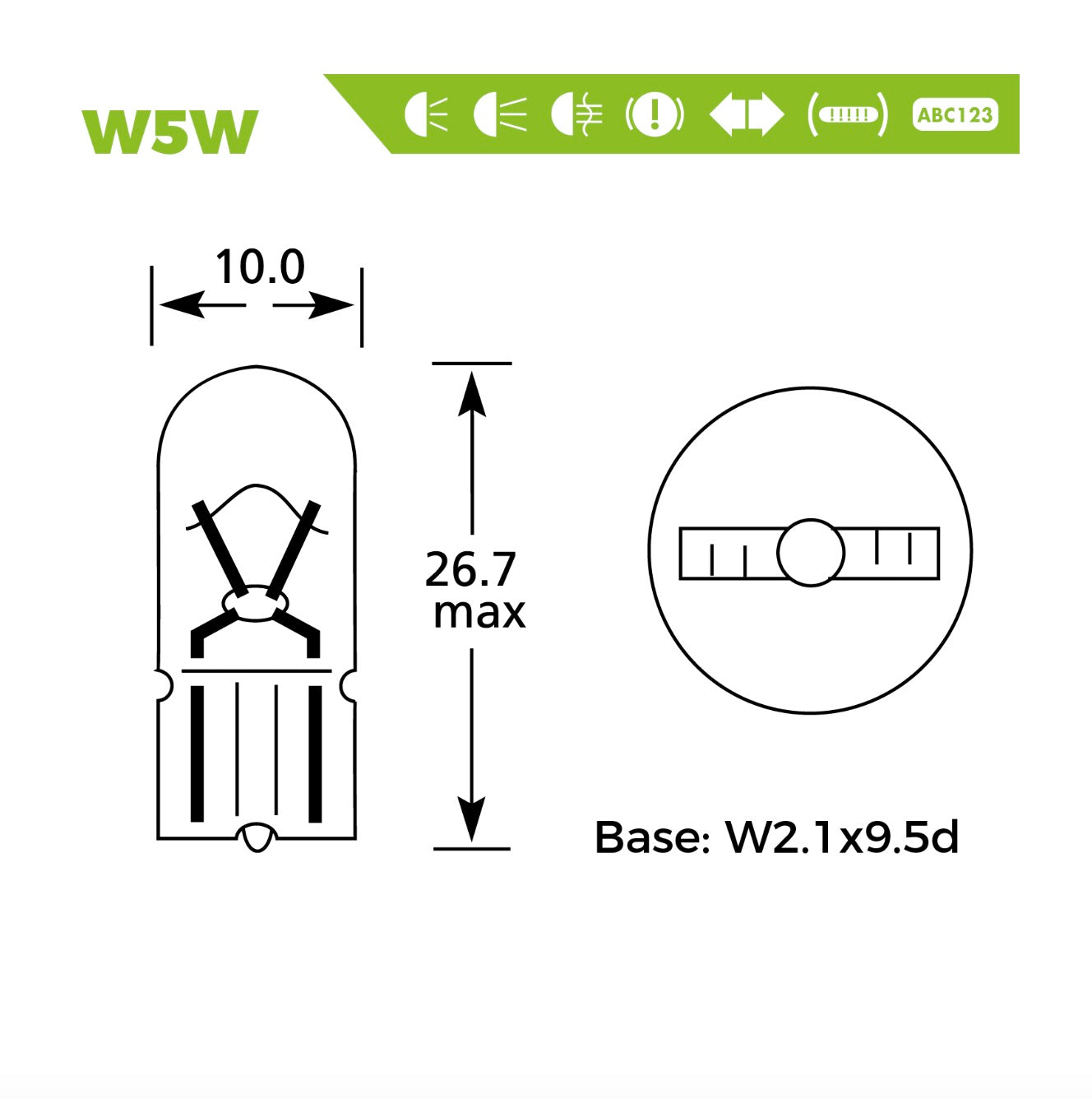 24V 5W W5W (10 PACK)