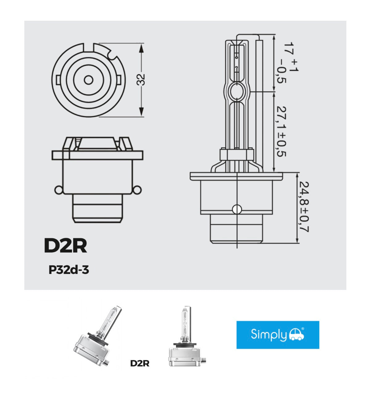 D2R XENON BULB P32D-3
