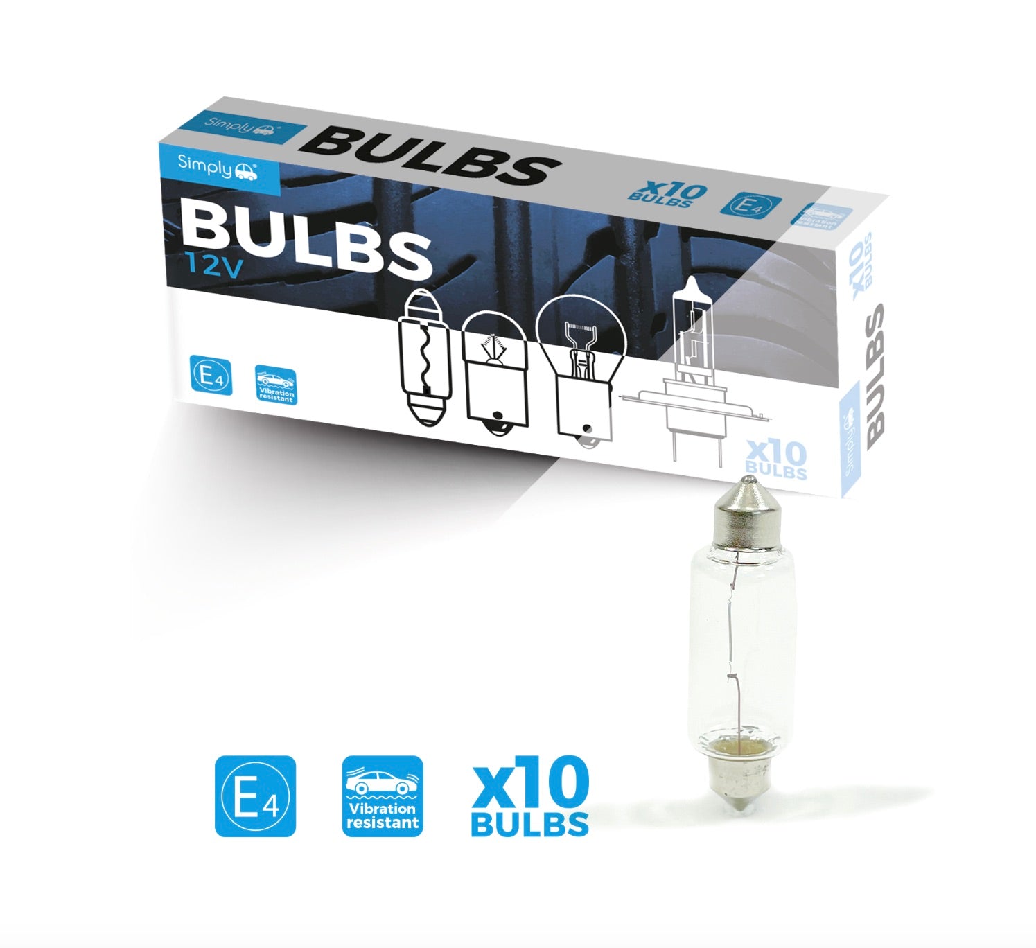 12V 18W FESTOON (10 PACK)