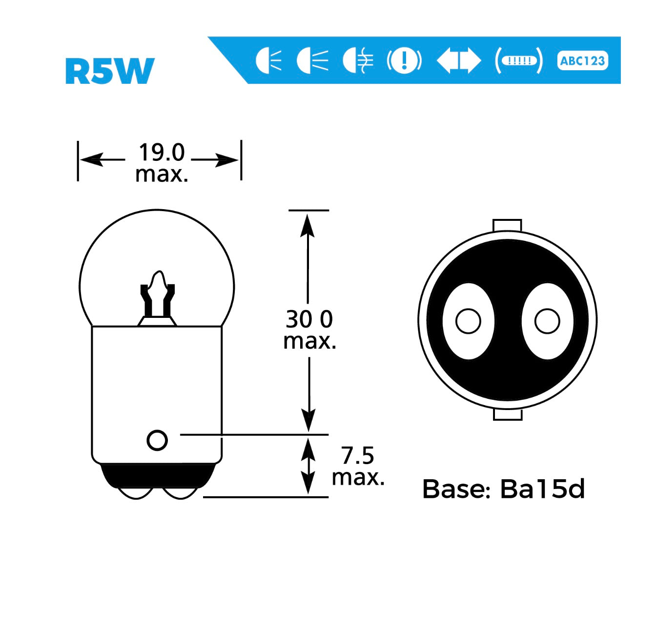 12V 5W R5W (10 PACK)