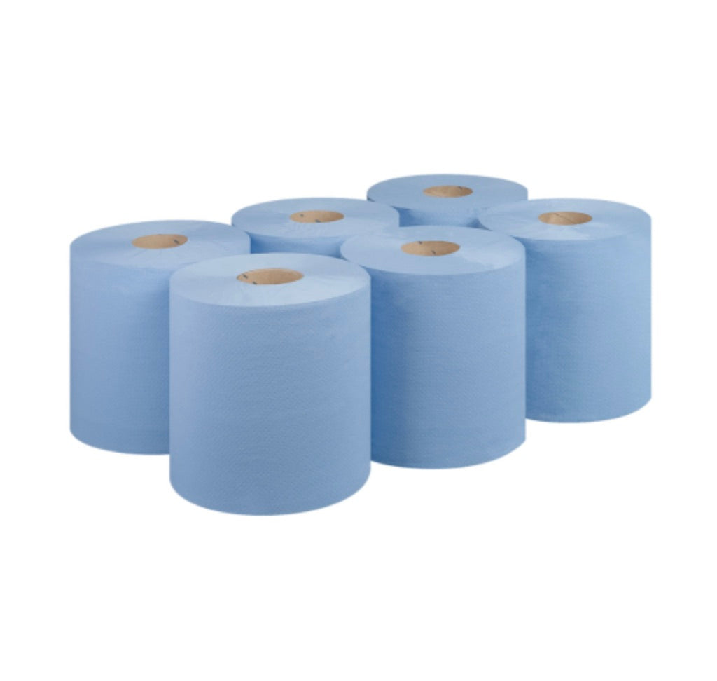 Blue Roll (6 PACK) Centrefeed