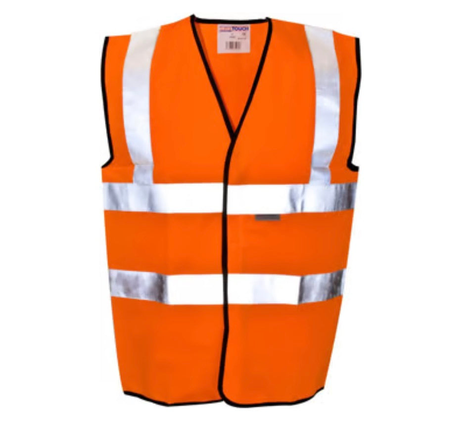 High Quality Orange Hi-Vis Velcro Vest