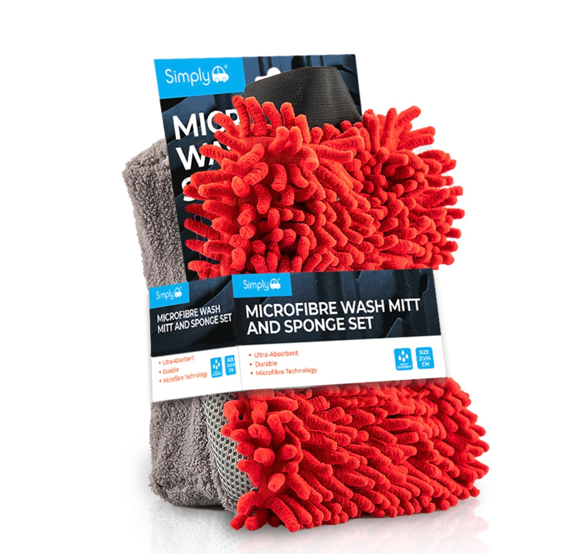 MICROFIBRE WASH MITT AND SPONGE SET