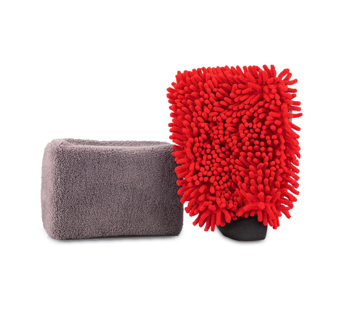 MICROFIBRE WASH MITT AND SPONGE SET