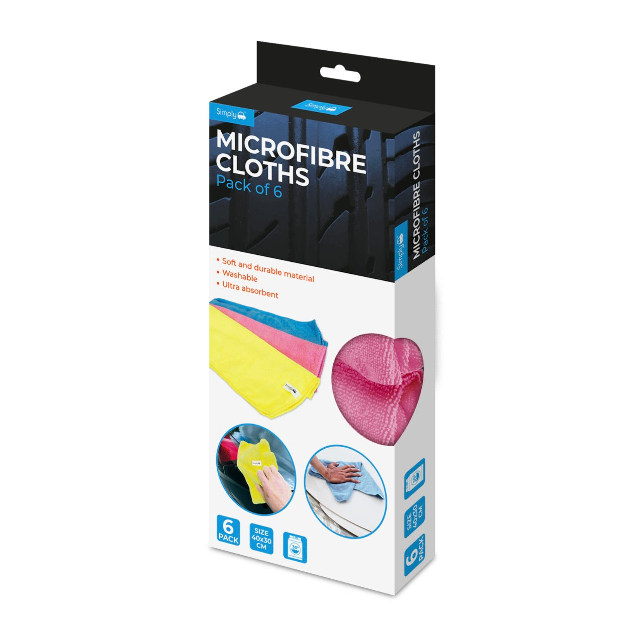 6PK MICROFIBRE CLOTHS