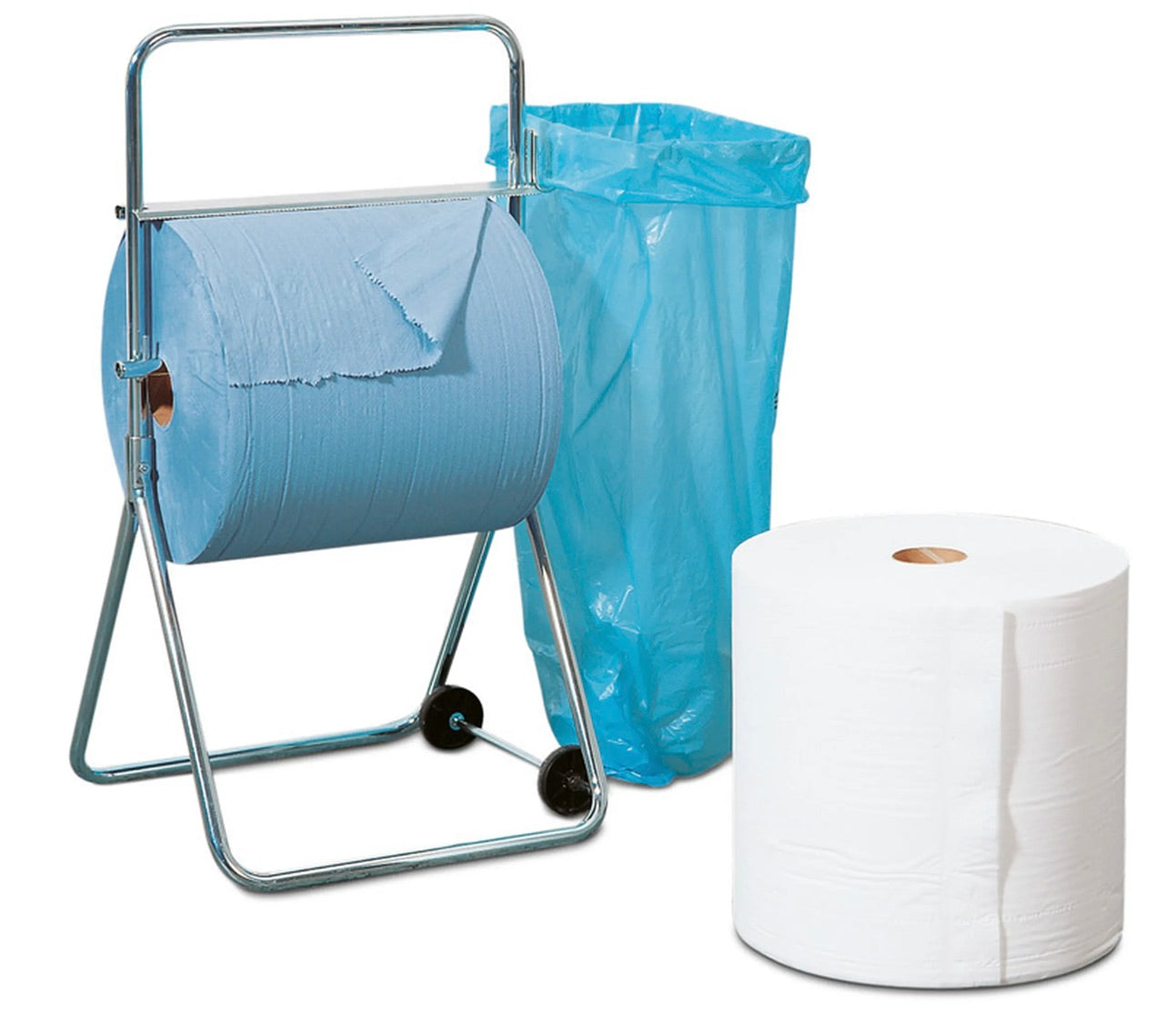 Robust cleaning cloths, 3-ply, 1 roll, 376 m, blue