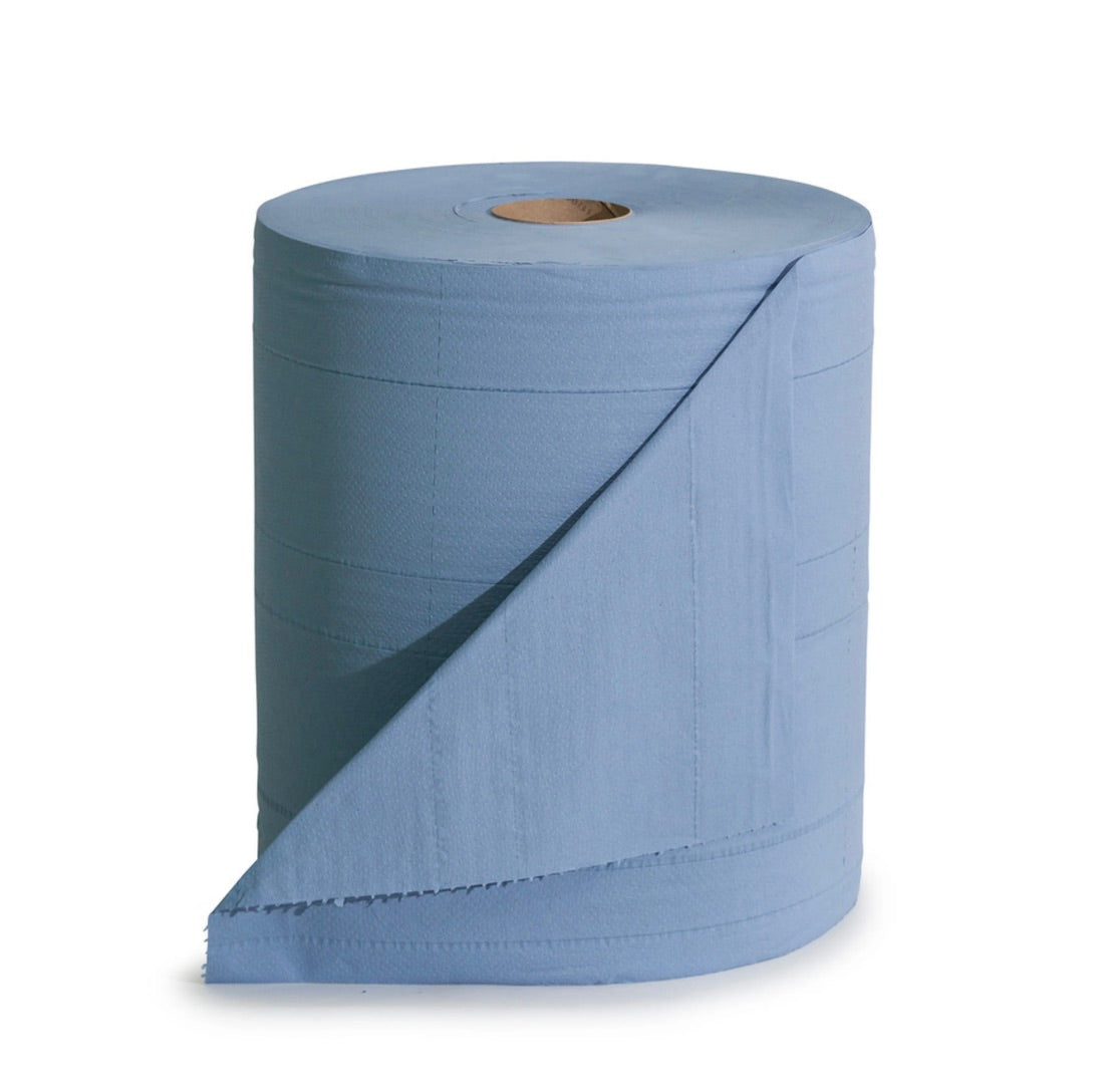 Robust cleaning cloths, 3-ply, 1 roll, 376 m, blue